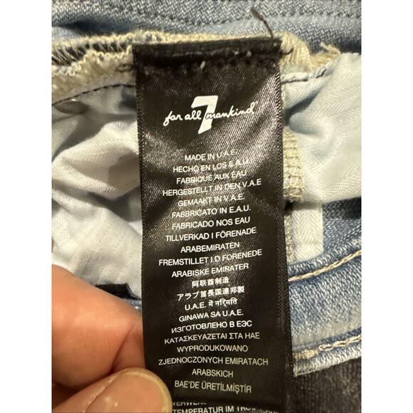 7 For All Mankind Jeans Women 31 Denim Josefina Button Fly Stretch Distressed - Picture 9 of 15